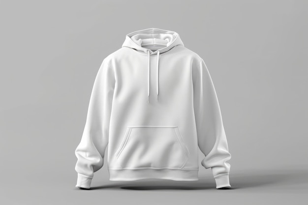 Weißes Hoodie-Mockup auf grauem Hintergrund