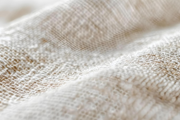 Weißes Leinengewebe mit grober Textur natürliches abstraktes Muster für Nahaufnahme Konzept Texturgewebe Nahaufnahmen Details Natürliches Abstraktes Muser