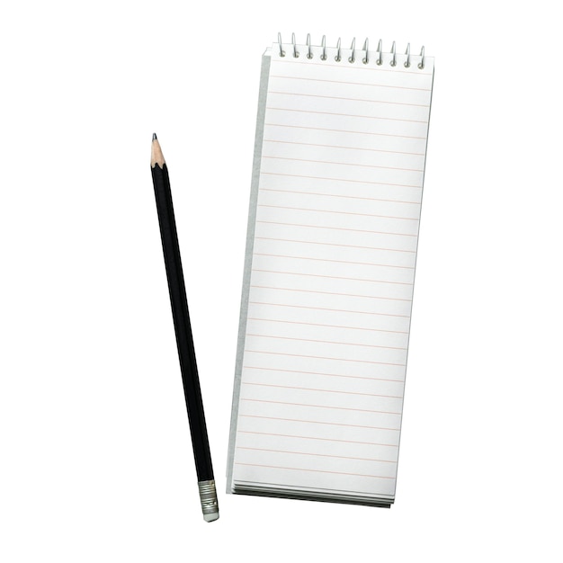 Weißes Notizbuch mit Bleistift durchsichtig png