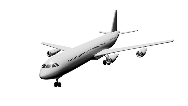 Weißes Passagierflugzeug Airbus auf isoliertem Hintergrund