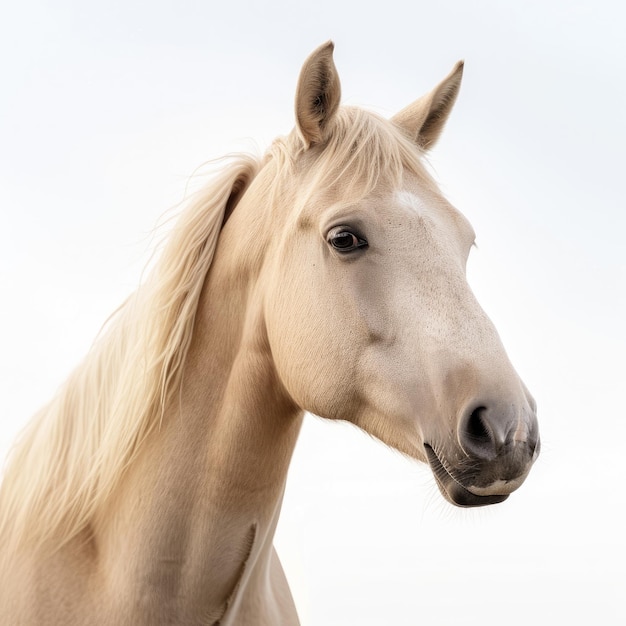 weißes Pferd auf weißem Hintergrund