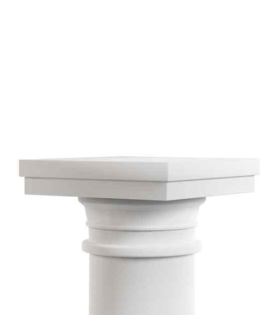 Weißes Podium isoliert auf weißem Hintergrund Elegante Bühne für kosmetische Produktpräsentation Luxus-Mock-up Podest oder Plattform für Schönheitsprodukte Leere Szene 3D-Rendering