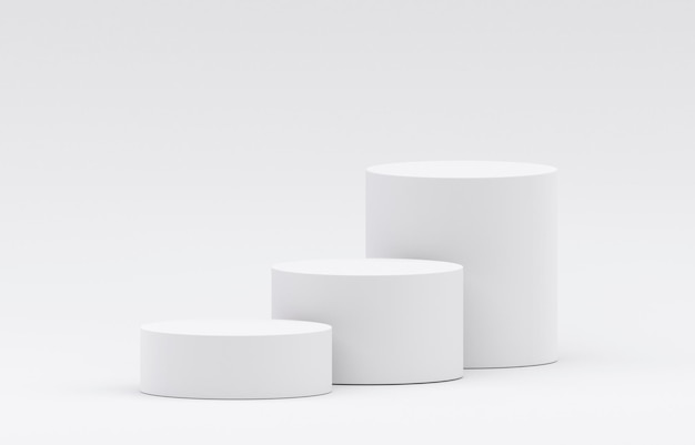 Weißes Produkt-Display-Podium im Studio-Raum für die Präsentation