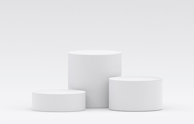 Weißes Produkt-Display-Podium im Studio-Raum für die Präsentation