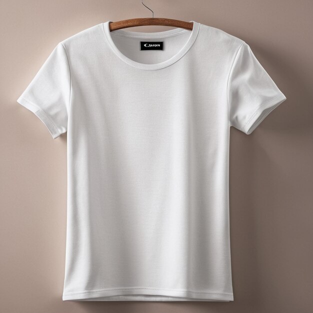 Weißes schlichtes T-Shirt elegant aufbewahrtes T-shirt-Mockup-Konzept