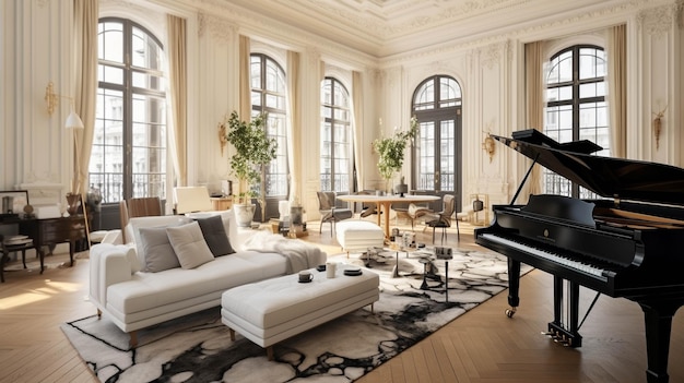 Weißes Sofa-Ensemble Elegante weiße Couch-Set High-Definition-Fotografie kreative Tapeten