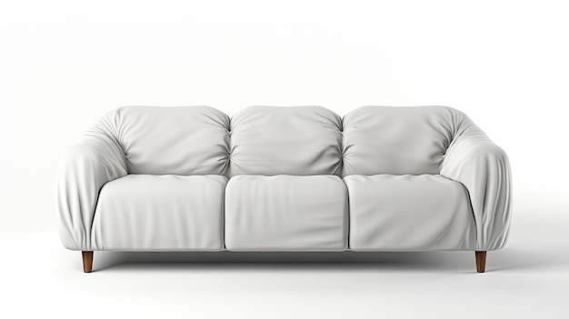 Weißes Sofa sitzt auf einem weißen Hintergrund UHD-Wallpapier