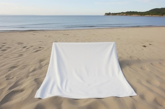 Weißes Strandtuch auf dem Sand