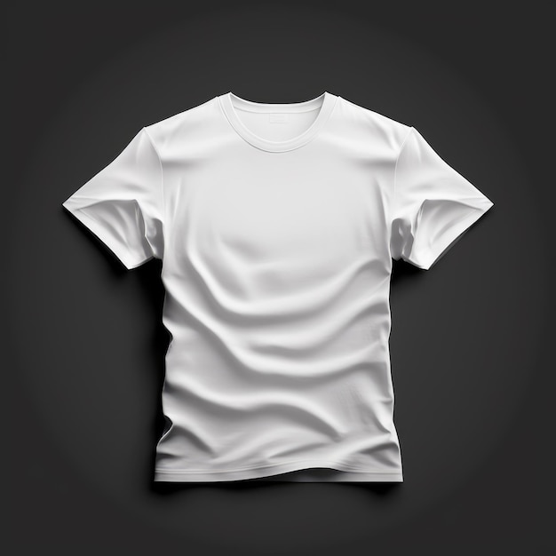 Weißes T-Shirt auf schwarzem Hintergrund Generative AI