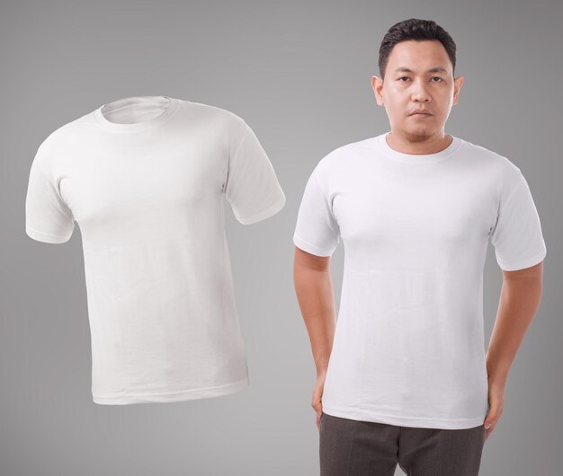 Weißes T-Shirt-Mock-up-Voransicht T-shirt-Design-Copy-Space-Vorlage