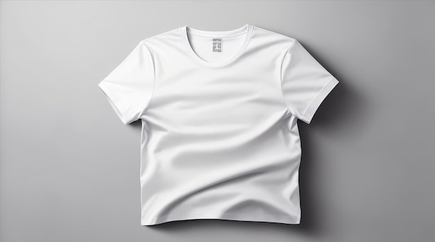 Weißes T-Shirt-Mockup isoliert auf grauem Hintergrund Generative KI