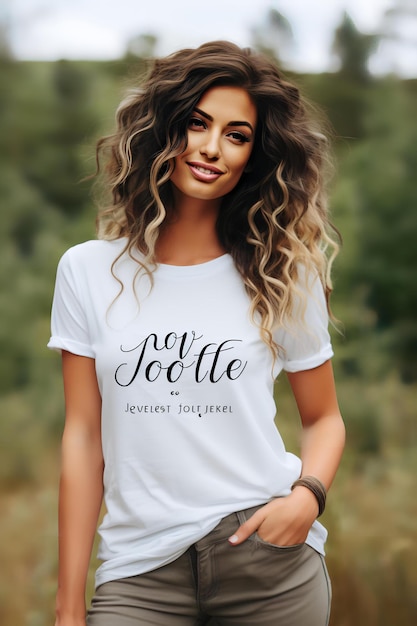 Weißes T-Shirt-Mockup-Modell