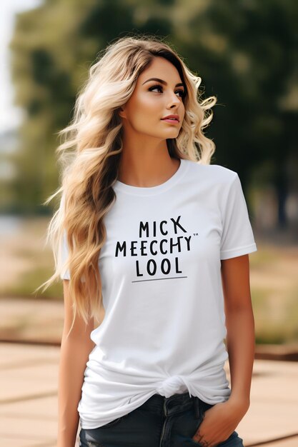 Weißes T-Shirt-Mockup-Modell