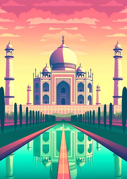 Foto weißes taj mahal mit blauem himmel