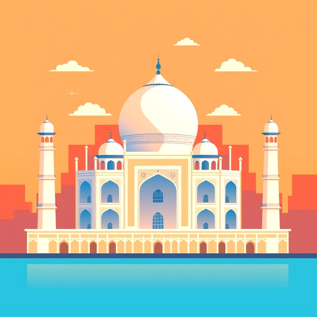 Weißes Taj Mahal mit blauem Himmel