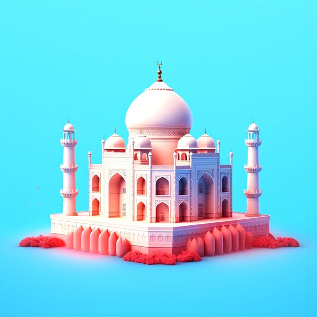 Weißes Taj Mahal mit blauem Himmel