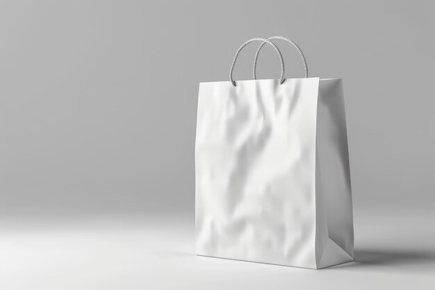 Weißes Take-Away-Papierbeutel-Mockup-Design isoliert ai generiert