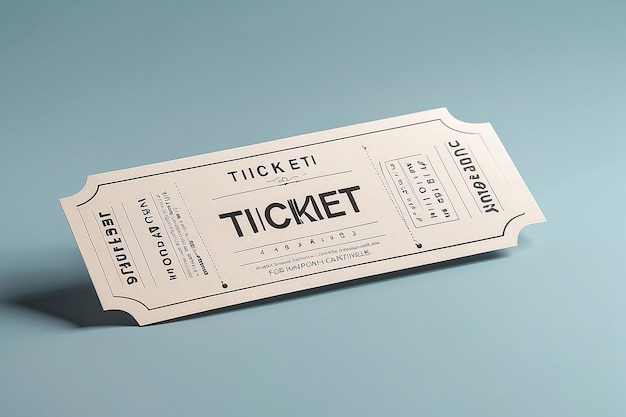 Weißes Ticket, isoliert mit Papiertextur für Mockups