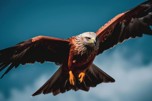 Weißkopfseeadler im Flug am blauen Himmel