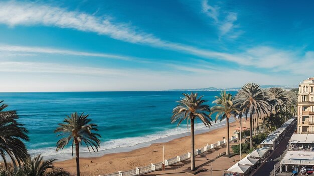 Weit entfernte Aufnahme der Französischen Riviera in Nizza, Frankreich