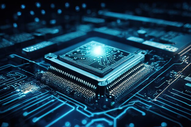 Weiterentwickelte Technologie-Konzept-Visualisierung der Leiterplatten-CPU