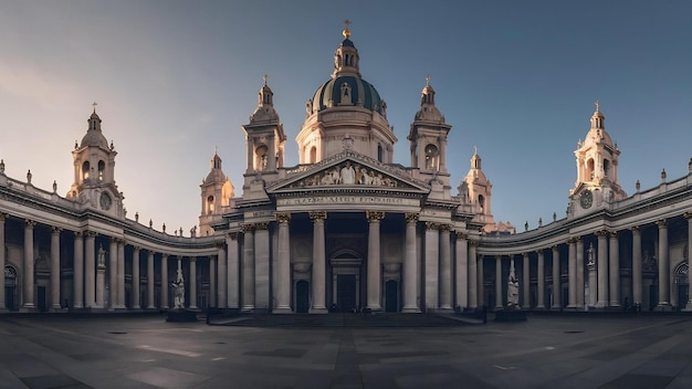 Weitwinkel-Aufnahme der Basilika unserer Dame von der Säule