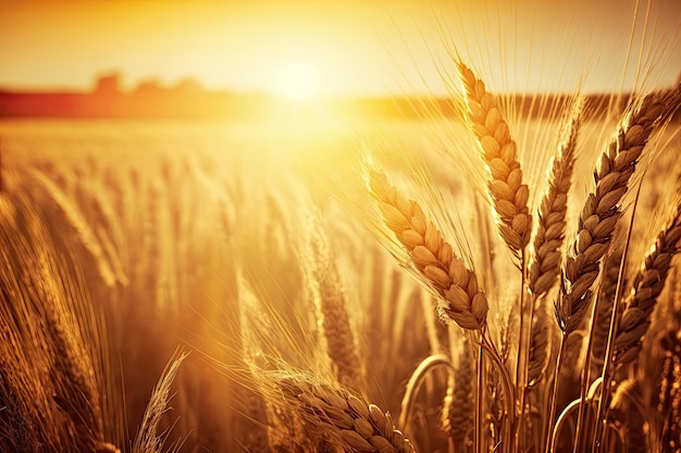 Weizen Feld Textur goldene Gerste Ohren Hintergrund reifen Getreide abstrakte generative AI Illustration