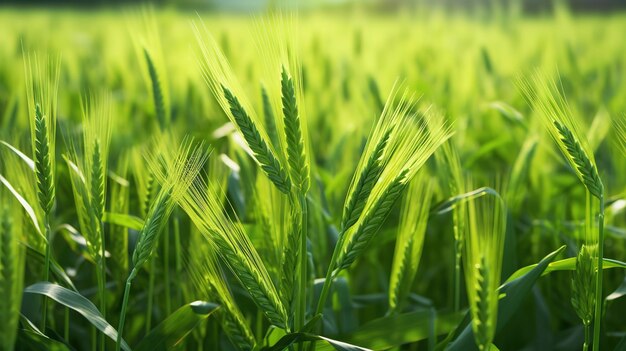 Weizen wächst auf einem sonnigen FeldGenerative KI