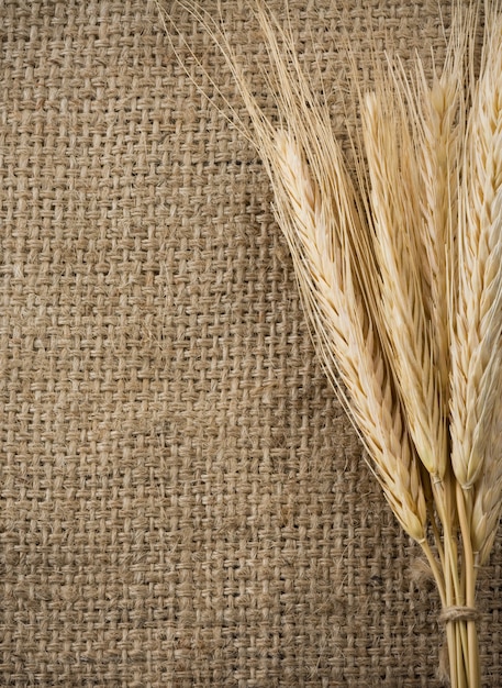 Weizenkorn und Sack als Oberflächentextur