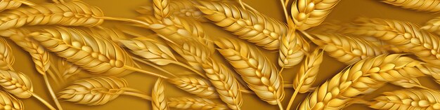 Weizenohren auf goldenem Hintergrund Top-Ansicht für das Design