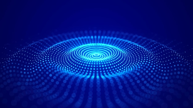 Welle von Teilchen Abstrakter Hintergrund mit einer dynamischen Welle Big Data Vektor-Illustration