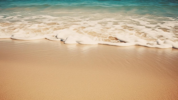 Wellen an einem Strand mit klarem Himmel