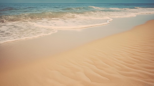 Wellen an einem Strand mit klarem Himmel