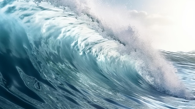 Wellen rollen und rollen anmutig im Meer. Generative KI