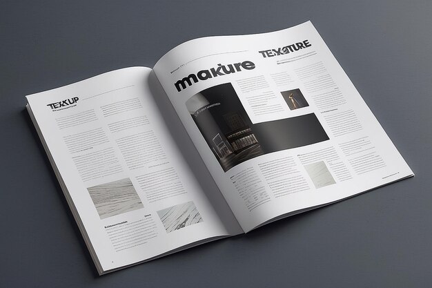 Foto wellen-textur-magazin-seiten-mockup