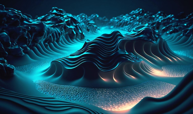 Wellen und Wellen in flüssigen und dynamischen Designs leuchten
