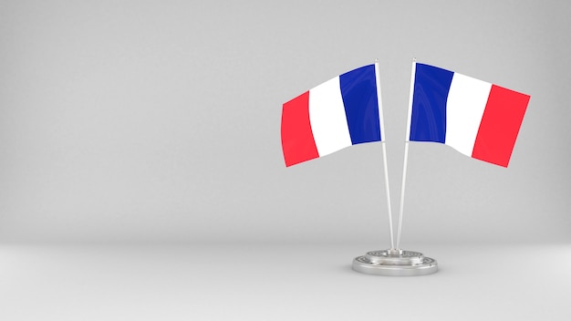 Wellenflagge von Frankreich 3d rendern Hintergrund