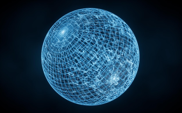Wellenpartikel mit der Form der Kugel 3D-Rendering