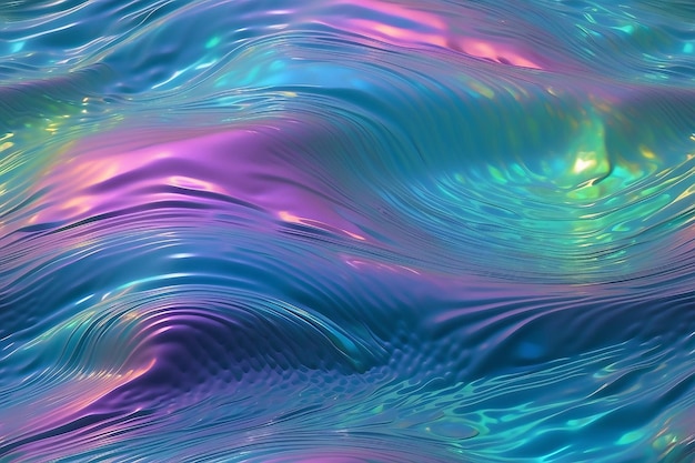 Wellenwirkung auf Wasser mit iridescentem Glanz
