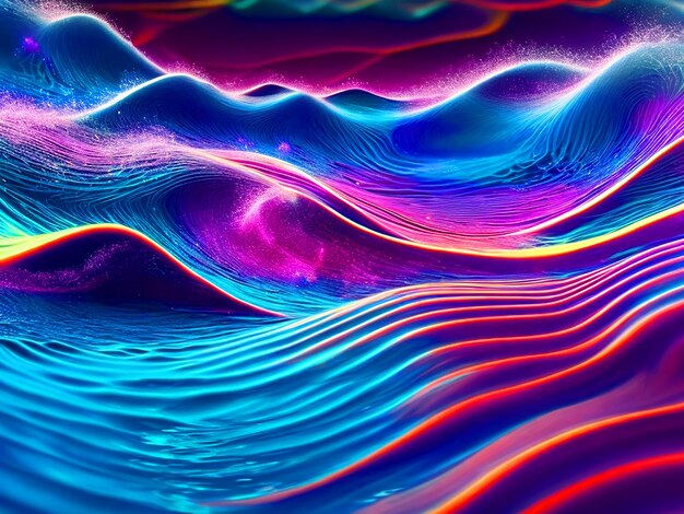 welliger Ozeanhintergrund fantastische Wellen lebendige Farben hd Bild heruntergeladen