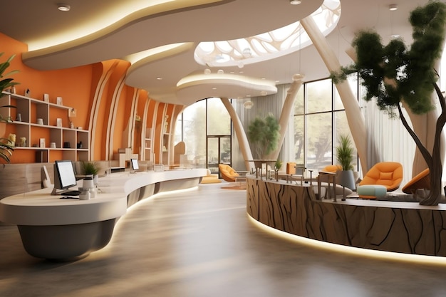 Wellness Oasis Área de recepción de un centro de bienestar Generative By Ai