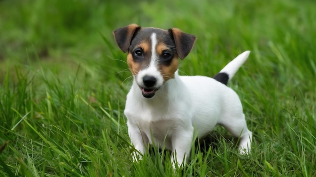 Welpe Jack Russell Terrier auf Weiß