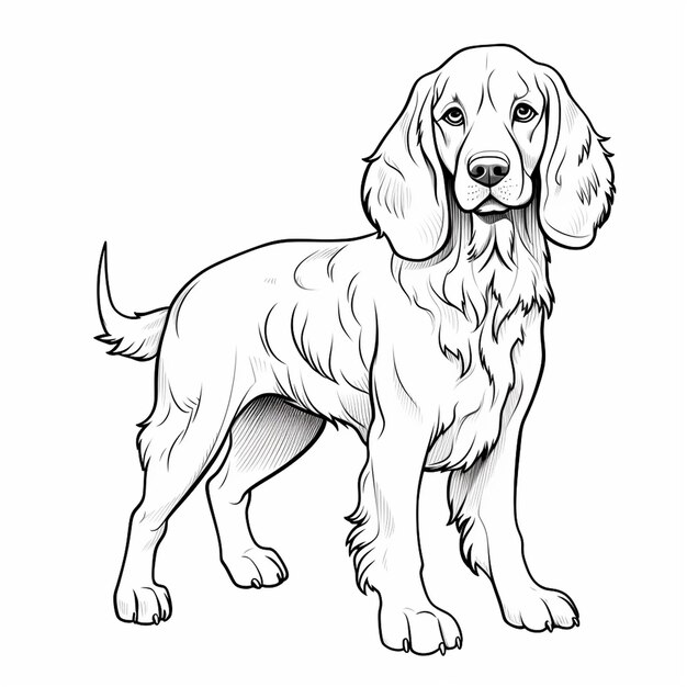 Foto welsh springer spaniel carinhoso kawaii charme livro de colorir carinhosa kawaii arte de linha