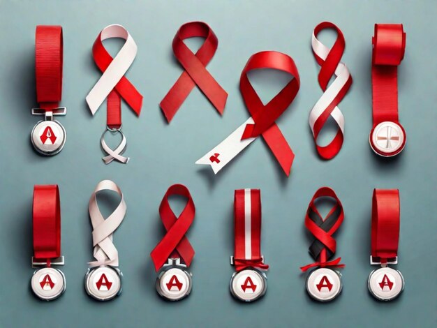 Foto welt-aids-tag konzept-sortiment mit