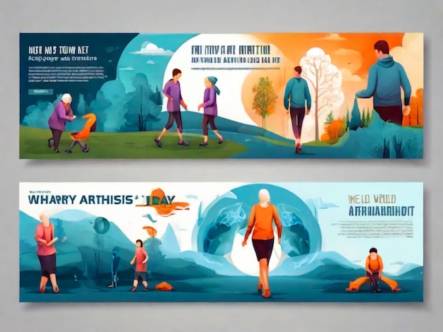 Welt-Arthritis-Tag 12. Oktober Feiertagskonzept Vorlage für einen Hintergrund-Banner-Kartenposter mit Textinschrift