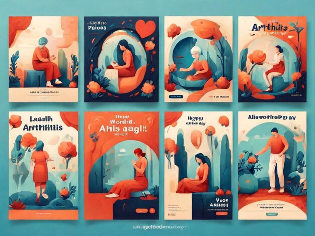 Welt-Arthritis-Tag Geometrisches Design für Grußkarten, Plakate und Banner