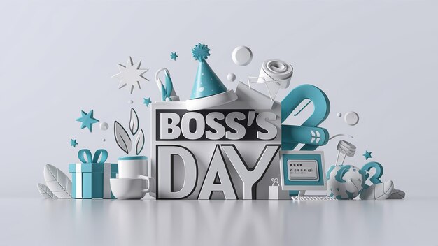 Welt-Boss-Tag im Oktober Line Art Glücklicher Boss-Tag 16. Oktober Generative Ai