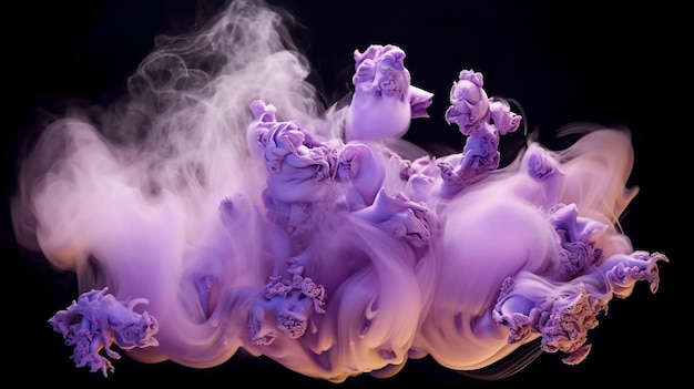 Foto welt einer einzelnen linie aus lavendelrauch, die anmutig durch den weltraum schwebt. generative ki
