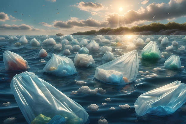 Welt-Plastiktüten-freier Tag, Umweltverschmutzung, Müll-Plastiktüten