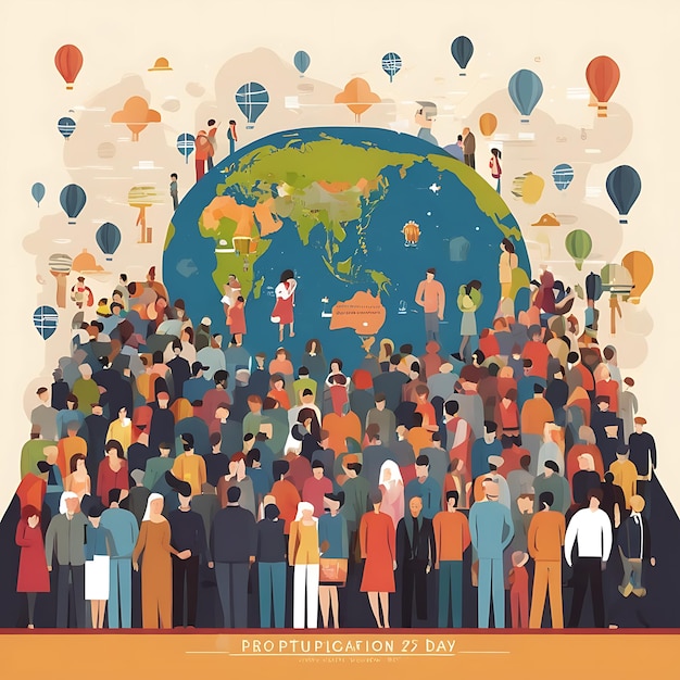 Weltbevölkerungstag flache Illustration